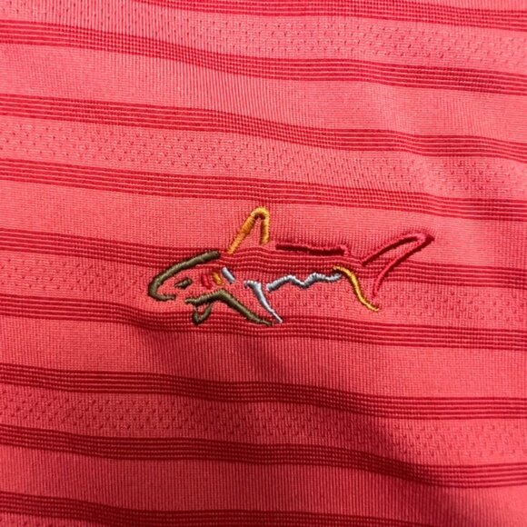 Greg Norman Collection striped performance polo - size XL red/coral - Picture 4 of 7